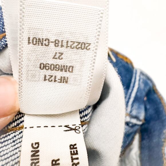 Madewell Stovepipe Straight Leg Dark Wash Denim Jeans Flexible Zip Fly Size 27 - Picture 10 of 11